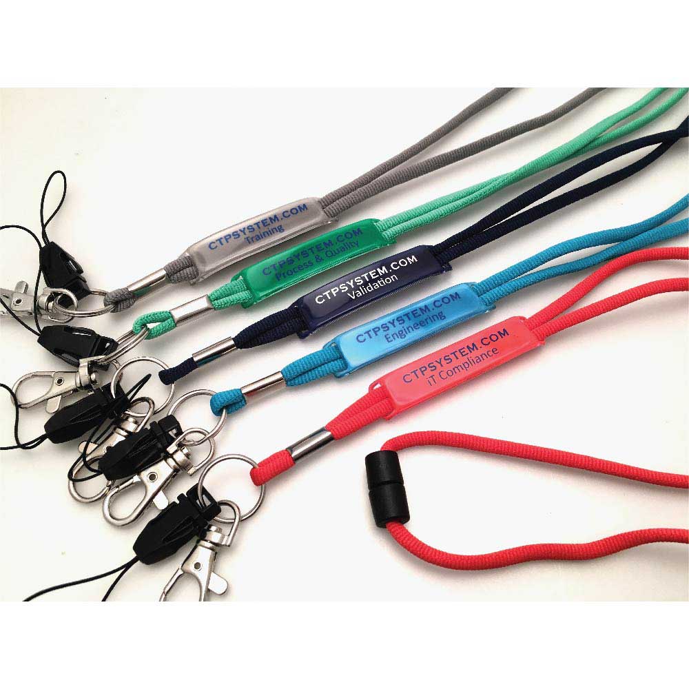 Codice: CCGE007. Collarini con moschettone e fibbia rimovibili. Adatti per cellulari, dispositivi USB, portachiavi e badge nominativi. Con cordino e